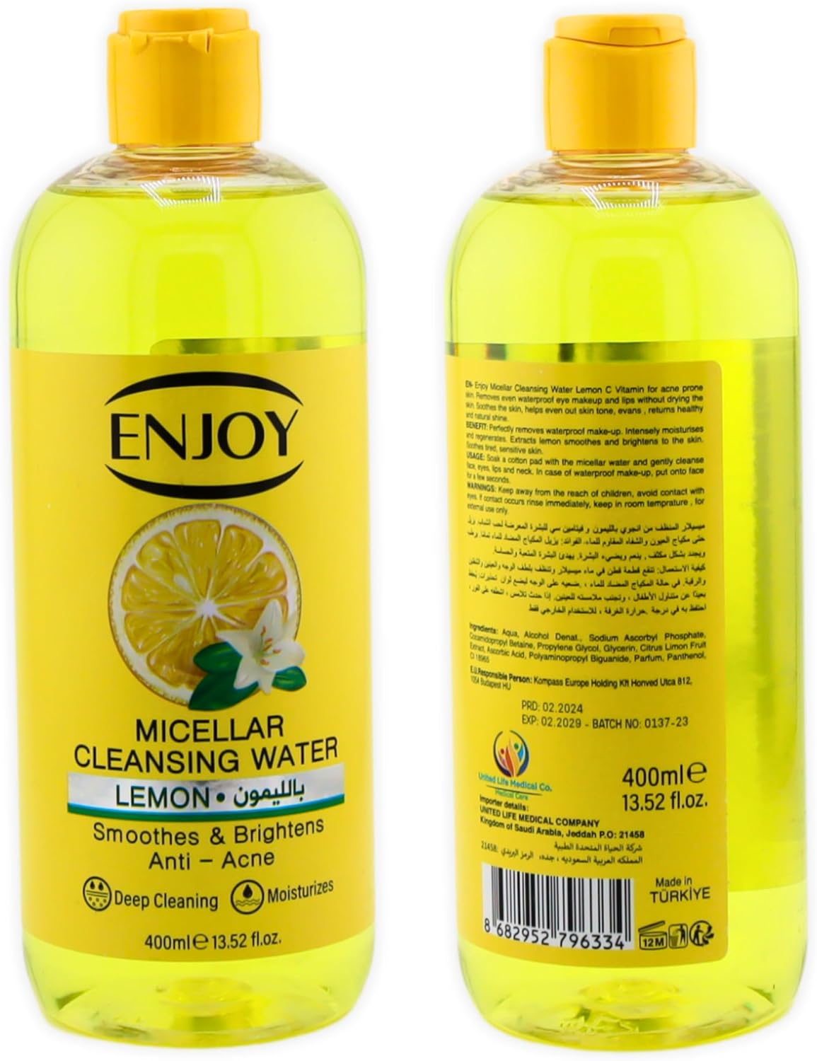 Enjoy facial micellar Lemon 400 ml